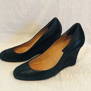 Ann Taylor Embossed Leather Wedges